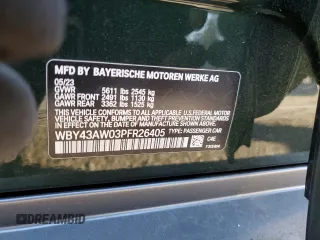 2023 BMW i4 eDrive35 with VIN WBY43AW03PFR26405, listed as a Copart auction lot 39096884 with 0 mi miles. Bid and sale history available at carsss.com. Image 12.
