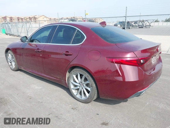 2018 Alfa Romeo Giulia with VIN ZARFAEBN8J7566581, listed as a IAAI auction lot 41524224 with 56,863 mi miles. Bid and sale history available at carsss.com. Image 3.