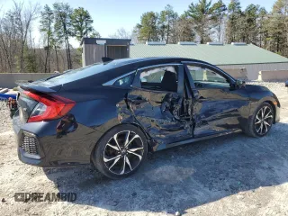 2018 Honda Civic Si with VIN 2HGFC1E50JH705875, listed as a Copart auction lot 49696525 with 105,061 mi miles and Salvage Title. Bid and sale history available at DreamBid. Image 3.