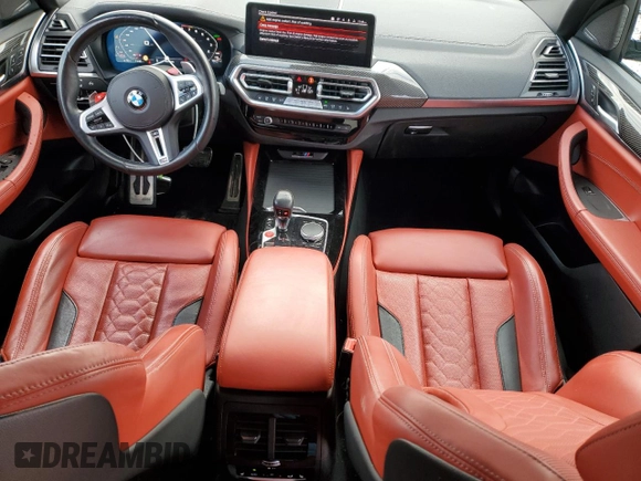 2023 BMW X3 M with VIN 5YM13EC02P9S08561, listed as a Copart auction lot 81371134 with 15,589 mi miles and Salvage title. Bid and sale history available at DreamBid. Image 8.