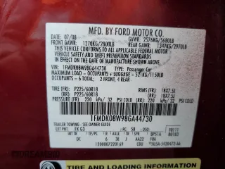 2008 Ford Taurus X Eddie Bauer with VIN 1FMDK08W98GA44730, listed as a Copart auction lot 43870555 with 67,340 mi miles and Clean title. Bid and sale history available at DreamBid. Image 13.