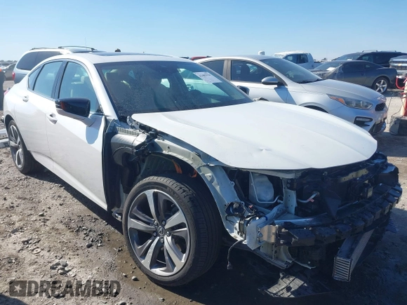 2023 Acura TLX w/Advance Package with VIN 19UUB6F64PA004763, listed as a IAAI auction lot 41485939 with 16,868 mi miles. Bid and sale history available at carsss.com. Image 1.