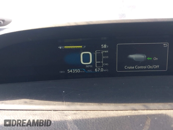 2021 Toyota Prius LE with VIN JTDKAMFP1M3166050, listed as a IAAI auction lot 41831145 with 54,350 mi miles and . Bid and sale history available at DreamBid. Image 7.