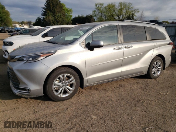 2023 Toyota Sienna Platinum with VIN 5TDESKFC5PS079072, listed as a Copart auction lot 53603985 with 45,654 mi miles and Salvage Title. Bid and sale history available at DreamBid. Image 1.