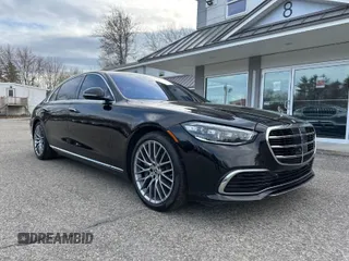 2021 Mercedes-Benz S-Class S 580 with VIN W1K6G7GBXMA045832, listed as a IAAI auction lot 42023722 with 73,926 mi miles. Bid and sale history available at carsss.com. Image 1.