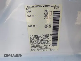 2020 Nissan Altima S with VIN 1N4BL4BV8LC174830, listed as a IAAI auction lot 40313313 with 83,686 mi miles and . Bid and sale history available at carsss.com. Image 9.