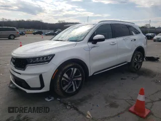 2023 Kia Sorento Hybrid EX with VIN KNDRHDLG3P5221671, listed as a Copart auction lot 50889985 with 23,489 mi miles and Salvage Title. Bid and sale history available at carsss.com. Image 1.