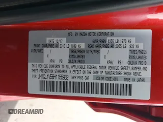 2017 Mazda Mazda6 Touring with VIN JM1GL1V56H1155982, listed as a IAAI auction lot 42055447 with 59,566 mi miles. Bid and sale history available at carsss.com. Image 9.