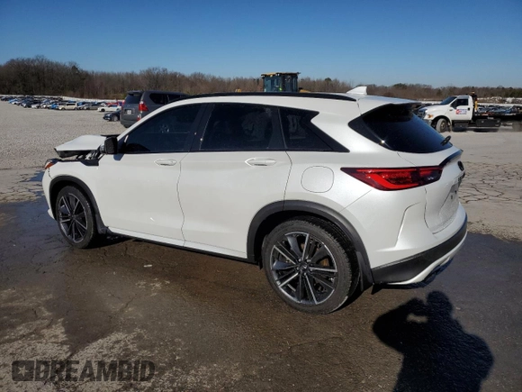 2023 Infiniti QX50 Sport with VIN 3PCAJ5FAXPF123167, listed as a Copart auction lot 89006135 with 22,493 mi miles and Salvage title. Bid and sale history available at DreamBid. Image 2.