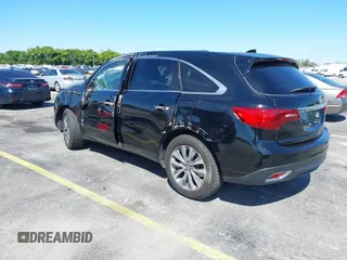 2016 Acura MDX w/Tech with VIN 5FRYD3H4XGB011596, listed as a IAAI auction lot 41692631 with 43,615 mi miles. Bid and sale history available at carsss.com. Image 3.