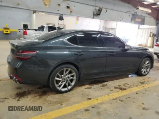 2022 Genesis G70 2.0T with VIN KMTG34TA1NU088981, listed as a Copart auction lot 88038865 with 29,407 mi miles and Salvage Title. Bid and sale history available at DreamBid. Image 3.