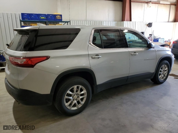 2021 Chevrolet Traverse LS with VIN 1GNERFKWXMJ263118, listed as a Copart auction lot 49945675 with 55,716 mi miles and Salvage Title. Bid and sale history available at carsss.com. Image 3.
