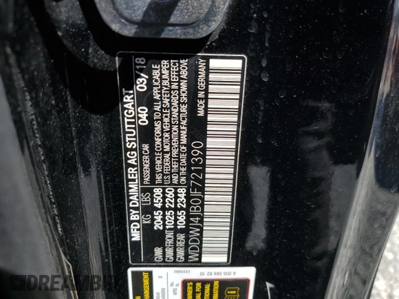 2018 Mercedes-Benz C 300 с VIN WDDWJ4JB0JF721390, выставлен на аукционе Copart как лот 50148695 с пробегом 72 436 миль миль и Списание • Salvage title. История ставок и продаж доступна на DreamBid. Изображение 13.