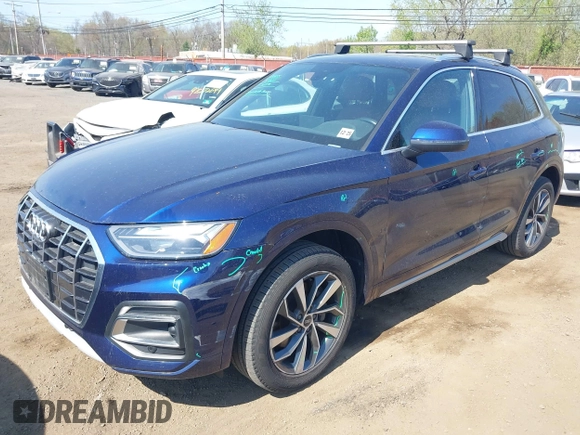 2021 Audi Q5 Premium Plus with VIN WA1BAAFY9M2025847, listed as a IAAI auction lot 42094549 with 101,517 mi miles and . Bid and sale history available at DreamBid. Image 18.
