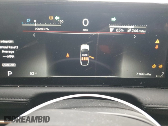 2024 Nissan ARIYA Evolve+ with VIN JN1BF0BA6RM430976, listed as a Copart auction lot 85062134 with 7,100 mi miles and Salvage title. Bid and sale history available at DreamBid. Image 9.