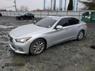 2017 Infiniti Q50 2.0t Premium with VIN JN1CV7ARXHM680324, listed as a Copart auction lot 49944555 with 100,630 mi miles and Salvage Title. Bid and sale history available at carsss.com. Image 1.