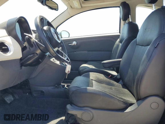 2012 FIAT 500 Lounge with VIN 3C3CFFCR5CT122857, listed as a Copart auction lot 64419545 with 97,605 mi miles and Salvage title. Bid and sale history available at DreamBid. Image 7.