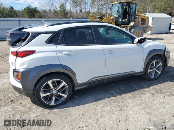 2021 Hyundai Kona Limited with VIN KM8K3CA58MU670529, listed as a Copart auction lot 46647445 with 61,141 mi miles and Salvage Title. Bid and sale history available at carsss.com. Image 3.