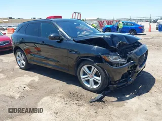 2018 Jaguar F-Pace 30t R-Sport with VIN SADCL2GX3JA283772, listed as a IAAI auction lot 42309251 with 86,601 mi miles and . Bid and sale history available at DreamBid. Image 1.