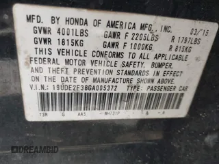 2016 Acura ILX z VIN 19UDE2F38GA005372, wystawiony jako IAAI lot #42154085 z przebiegiem Nie podano mil oraz . Historia ofert i sprzedaży dostępna na DreamBid. Obrazek 9.