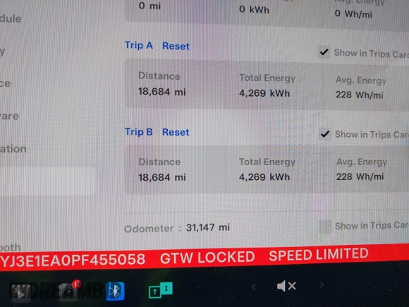 2023 Tesla Model 3 with VIN 5YJ3E1EA0PF455058, listed as a IAAI auction lot 42201618 with 31,147 mi miles and . Bid and sale history available at DreamBid. Image 7.