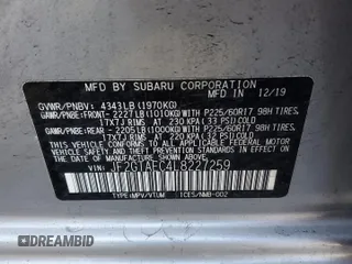 2020 Subaru Crosstrek Premium z VIN JF2GTAEC4L8227259, wystawiony jako Copart lot #53461435 z przebiegiem 38 819 mil mil oraz Szkoda całkowita • Salvage title. Historia ofert i sprzedaży dostępna na DreamBid. Obrazek 12.