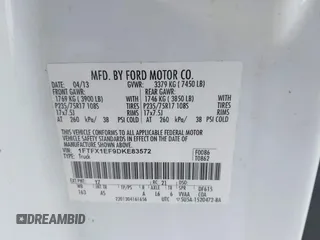 2013 Ford F-150 XL z VIN 1FTFX1EF9DKE83572, wystawiony jako IAAI lot #41435726 z przebiegiem 294 551 mil mil oraz . Historia ofert i sprzedaży dostępna na DreamBid. Obrazek 9.