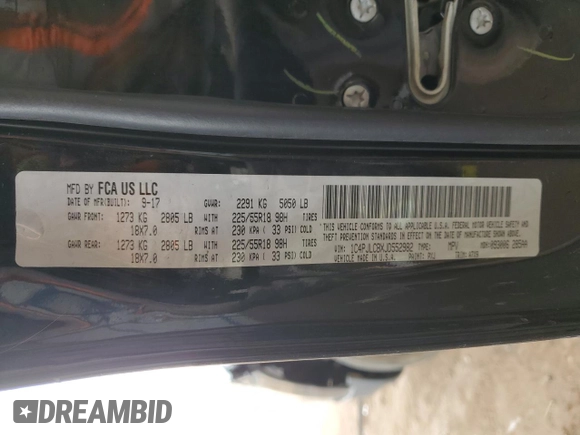 2018 Jeep Cherokee Latitude Tech Connect with VIN 1C4PJLCBXJD552982, listed as a Copart auction lot 49945225 with 157,930 mi miles and Salvage title. Bid and sale history available at DreamBid. Image 13.