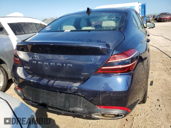 2023 Genesis G70 3.3T with VIN KMTG54TEXPU113229, listed as a Copart auction lot 75482654 with 0 mi miles and Non Repairable. Bid and sale history available at carsss.com. Image 6.