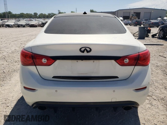 2014 Infiniti Q50 Sport with VIN JN1BV7AR4EM688426, listed as a Copart auction lot 57449405 with 125,605 mi miles and Salvage title. Bid and sale history available at DreamBid. Image 6.