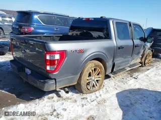 2021 Ford F-150 XL with VIN 1FTEW1C51MFC94173, listed as a IAAI auction lot 41628222 with 23,266 mi miles. Bid and sale history available at carsss.com. Image 4.