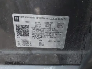 2020 GMC Terrain SLT with VIN 3GKALVEX9LL131034, listed as a IAAI auction lot 41487511 with 59,412 mi miles. Bid and sale history available at carsss.com. Image 9.