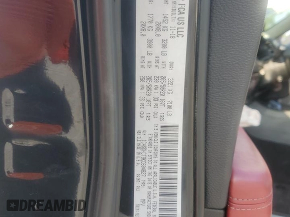 2019 Dodge Durango R/T with VIN 1C4SDHCT9KC604827, listed as a Copart auction lot 53370365 with 125,528 mi miles and Non repairable. Bid and sale history available at DreamBid. Image 14.