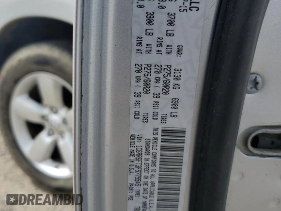 2015 Ram 1500 Express with VIN 1C6RR6FT3FS779545, listed as a Copart auction lot 53300715 with 156,972 mi miles and Salvage title. Bid and sale history available at DreamBid. Image 12.