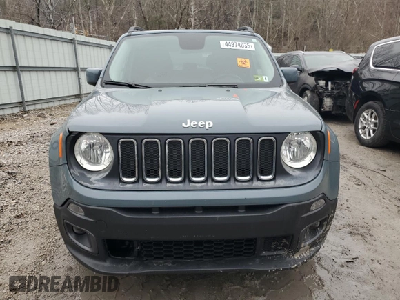 2017 Jeep Renegade Latitude with VIN ZACCJBBB3HPE96163, listed as a Copart auction lot 44974035 with 160,853 mi miles and Salvage Title. Bid and sale history available at carsss.com. Image 5.