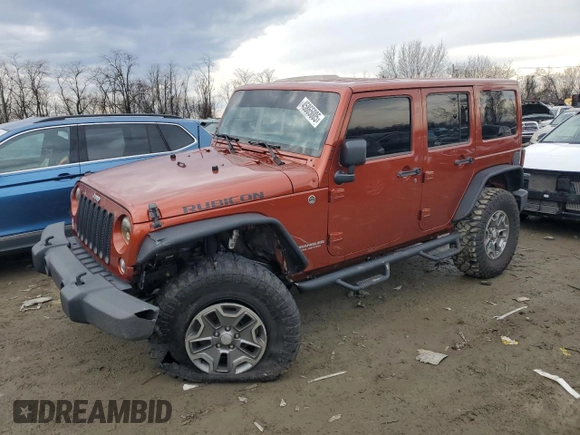 2014 Jeep Wrangler Unlimited Rubicon with VIN 1C4BJWFG0EL187243, listed as a Copart auction lot 45865005 with 53,064 mi miles and Salvage title. Bid and sale history available at DreamBid. Image 1.