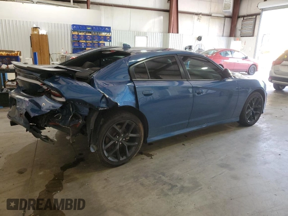2021 Dodge Charger GT with VIN 2C3CDXHG0MH633356, listed as a Copart auction lot 53701615 with 56,638 mi miles and Salvage Title. Bid and sale history available at DreamBid. Image 3.
