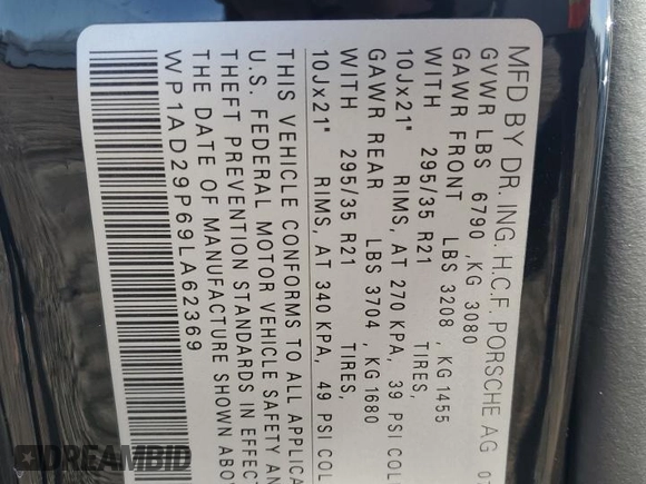 2009 Porsche Cayenne GTS with VIN WP1AD29P69LA62369, listed as a Copart auction lot 46684985 with 139,856 mi miles and Salvage title. Bid and sale history available at DreamBid. Image 13.