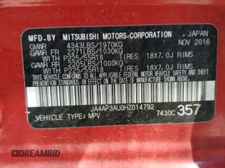 2017 Mitsubishi Outlander Sport ES 2.0 with VIN JA4AP3AU0HZ014792, listed as a Copart auction lot 46438715 with 108,581 mi miles and Salvage Title. Bid and sale history available at carsss.com. Image 15.