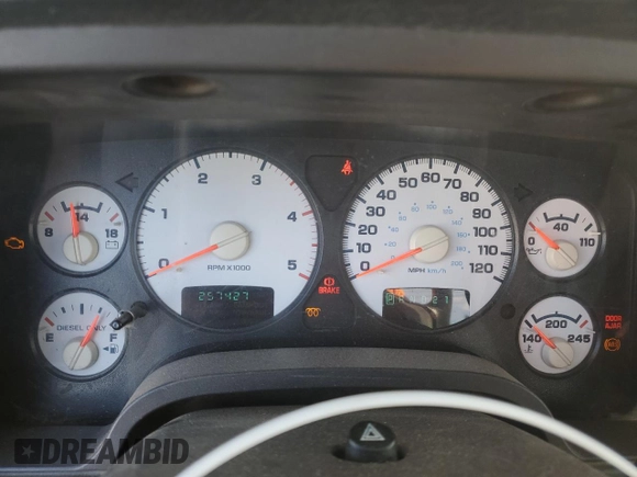2005 Dodge Ram 2500 SLT with VIN 3D7KS28C55G715779, listed as a Copart auction lot 81310094 with 257,427 mi miles and Salvage Title. Bid and sale history available at carsss.com. Image 9.