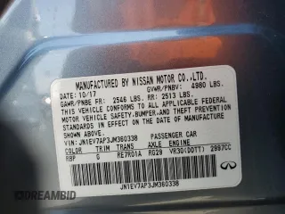 2018 Infiniti Q50 Sport with VIN JN1EV7AP3JM360338, listed as a Copart auction lot 83361504 with 47,008 mi miles and Salvage Title. Bid and sale history available at carsss.com. Image 14.