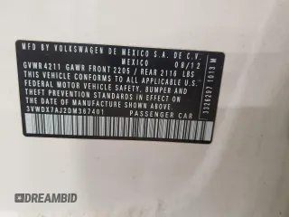 2013 Volkswagen Jetta SE z VIN 3VWDX7AJ2DM367401, wystawiony jako Copart lot #46094035 z przebiegiem 171 895 mil mil oraz Nie do naprawy • Non repairable. Historia ofert i sprzedaży dostępna na DreamBid. Obrazek 12.