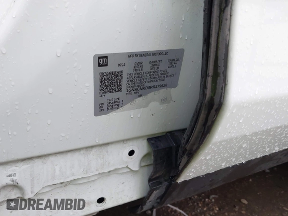 2024 Chevrolet Tahoe LT with VIN 1GNSCNKD8RR279520, listed as a IAAI auction lot 42494747 with 29,020 mi miles and . Bid and sale history available at DreamBid. Image 9.