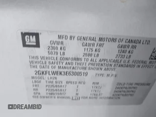 2014 GMC Terrain SLE with VIN 2GKFLWEK3E6300519, listed as a IAAI auction lot 41587325 with 129,583 mi miles. Bid and sale history available at carsss.com. Image 9.