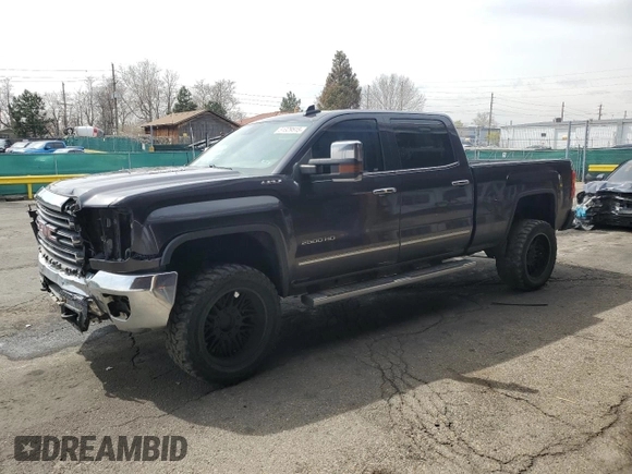 2015 GMC Sierra 2500HD SLT with VIN 1GT12ZE85FF589148, listed as a Copart auction lot 51329515 with 194,378 mi miles and Salvage title. Bid and sale history available at DreamBid. Image 1.