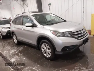 2013 Honda CR-V EX-L z VIN 2HKRM4H75DH674934, wystawiony jako IAAI lot #42202111 z przebiegiem 97 641 mil mil oraz . Historia ofert i sprzedaży dostępna na DreamBid. Obrazek 1.