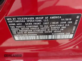 2020 Volkswagen Passat SE with VIN 1VWWA7A38LC003088, listed as a IAAI auction lot 42014412 with 47,522 mi miles and . Bid and sale history available at DreamBid. Image 9.