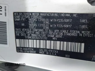 2016 Toyota Sienna LE AAS with VIN 5TDKK3DC0GS707292, listed as a IAAI auction lot 42266246 with 191,527 mi miles and . Bid and sale history available at DreamBid. Image 9.