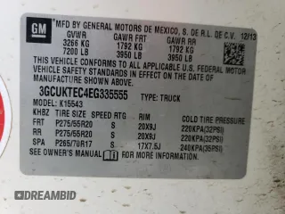 2014 Chevrolet Silverado 1500 High Country with VIN 3GCUKTEC4EG335555, listed as a Copart auction lot 86993214 with 216,596 mi miles and Salvage Title. Bid and sale history available at carsss.com. Image 13.