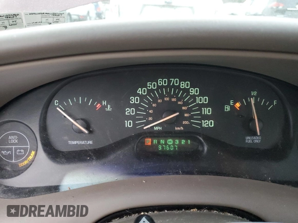 1998 Buick Century Limited with VIN 2G4WY52M0W1537282, listed as a Copart auction lot 41638895 with 97,607 mi miles and Salvage Title. Bid and sale history available at carsss.com. Image 9.